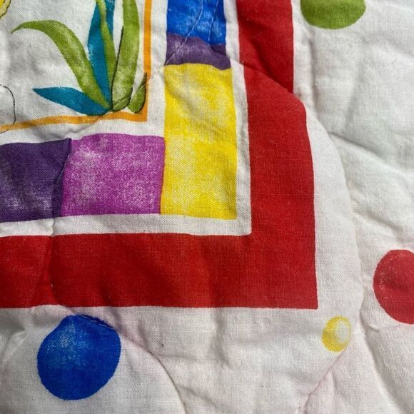 Vintage Artesian Circus Parrots Machine Stiched Baby Quilt SEE DESCRIPTION - Picture 6 of 8